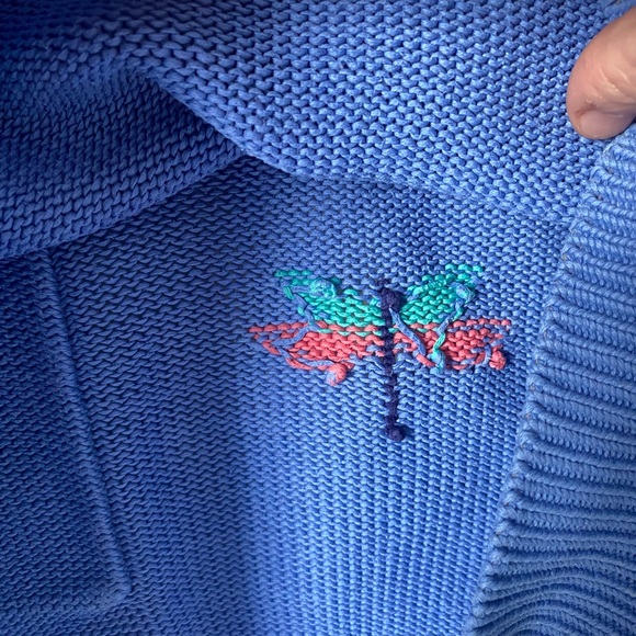Vintage cotton blue dragonfly sweater jumper - Picture 11 of 16